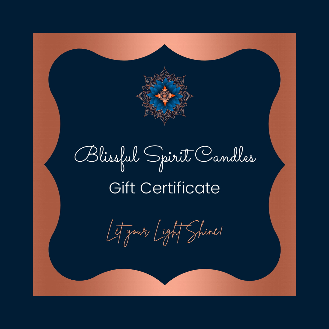 virtual gift certificate for blissful spirit candles
