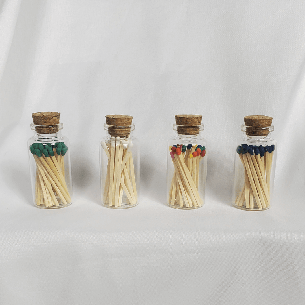 Wooden Matches with Glass Jar, mini 25 ml jar with 25 wooden matches 1.75